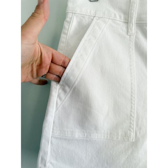 J.Crew Factory | NWT White utility denim short Optic White Wash | Sz 28 - Picture 4 of 9